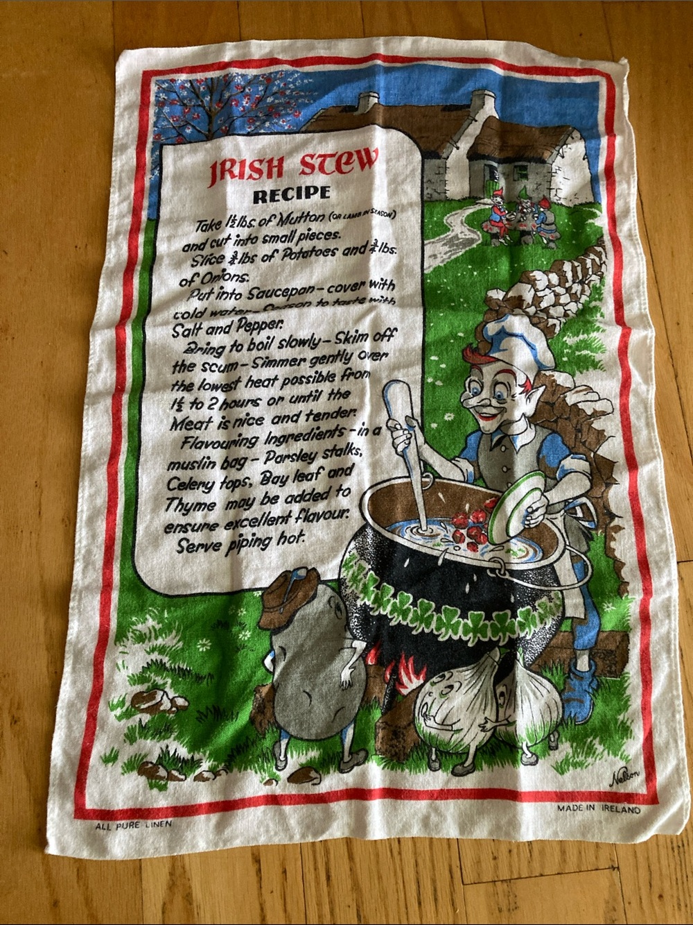 Irish stew cloth recipe towel